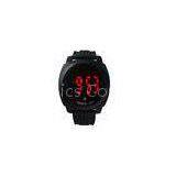 Custom Black Silicone LED Watch 3 ATM Mens EL Backlight LED Mirror Watch