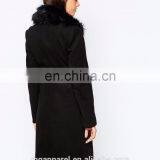 New Style Women Coat Model Tie Belt Women's Long Winter Coat With Faux Fur Collar thumbnail-3