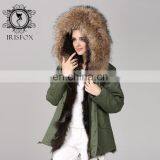 Italy Designer Army Real Fox Fur Parka 2016 Women Jackets With Natural Fur Collar thumbnail-5