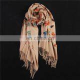 Inner Mongolian Factory Directly Wholesale 100% Cashmere Scarf Woolen Thick Women Warm Butterfly Print Pashmina Shawl thumbnail-4