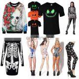 Halloween Costume Jumper Cool Skull Tank Top Bodysuit Gothic Hoody Sweatshirt and Skeleton Leggings Wholesale Adults Clothing thumbnail-1