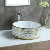 Bathroom Colorful High Quality Simple New Design Round Shape Ceramic Hand Wash Basin for Hotel From Chaozhou China