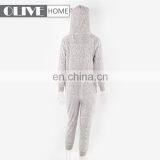 Western Super Soft Jumpsuit Hoodie Dots Printed Coral Fleece Overall Pyjamas With Hood thumbnail-2