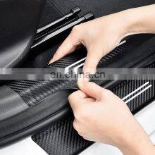 4pcs Car Sticker Door Carbon Leather Fiber Sill Plate thumbnail-3