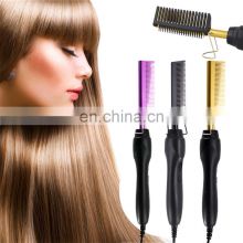 High Heat Ceramic Press, Comb Hair Straightener Pressing Electric Hot Comb/