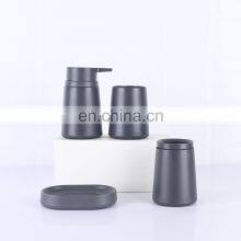 Black Modern Plastic Bathroom 6 Accessories Set thumbnail-3