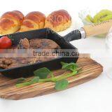 TRIONFO Mini Cast Iron Divided Frying Pan With Wooden Handle Set thumbnail-3