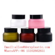 manufacturers new 50 ml green price blue 30g 50g empty glass customized logo printing cosmetics cream jar with lid