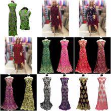 Factory Custom Fashion Wedding Dress Lace Fabric Lots of Flower Patterns thumbnail-1