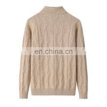 Custom 7GG Winter Thick Turtleneck Pullover 100% Cashmere Women's Sweater Solid Pattern Knitted Casual Style With Front Logo thumbnail-2