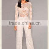 One Piece Women Playsuit Lace Sexy Perspective Jumpsuit