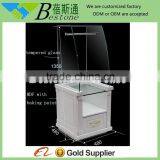 High Quality White Curved Glass Wood Bread Bakery Display Counter