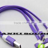 Factory Supplying 3 in 1 Micro USB Cable With Top Quality Flat Noodle 3 in 1 Usb Cable thumbnail-4
