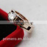 Classic Single Rhinestone Big Stone Titanium Steel Bulgarian Combo Carat Designs Rose Gold Ring Jewelry Accessories thumbnail-3