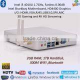 Fanless Mini PC With i3 4010u Core 2G RAM 1TB HDD 300M WIFI Bluetooth Home Gaming 4K HD Streaming PC