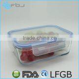 Hot Sale Clear Airtight Microwave Pyrex Glass Lunch Box thumbnail-3
