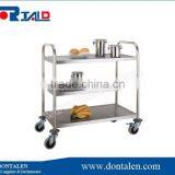 Knocked Down 18 Gauge Stainless Steel 3 Shelf Utility Cart