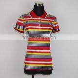 Low Price Good Quality Top Sales Women Custom Striped Polo Shirt thumbnail-2