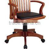 Antique curved Wood desk chairs back support true designs office chair