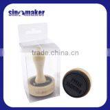 Hotsell Pattern Engraving Natural Wood Seal Stamper Column Shaped Stamp thumbnail-1