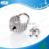 AJF Fashion Rhinestone love padlock for handbags or heart pendant