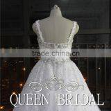 Ball Gown Spaghetti Strap Beaded Wedding Dress For Fat Woman thumbnail-6