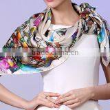 Coloeful Design for 100% Silk Square Scarf,16 Mm, Crepe thumbnail-3