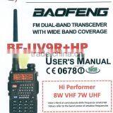 BAOFENG BF-UV9R+8 WATT Versione Export 136-174 400-520 MHz Walkie Talkie + Programmazione