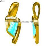 Pretty Blue Color Stone Pendant thumbnail-1