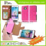 Multifunctional 2015 colored map style pu leather phone case card holder wallet for Samsung Galaxy S6 edge