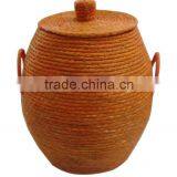 Vietnamese Woven Laundry Basket With Handle