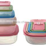 A Good Quality Family Design Set of 5 Plastic Salad Bowl Set With Lid