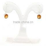 Citrine Oval Faceted Cut 925 Sterling Silver Earring thumbnail-2