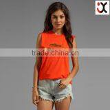 cheap price summer cotton sleeveless custom t-shirts (JX15804)