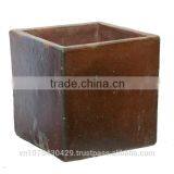 Square, Large Black Glazed Flower Pots, vietnam ceramic flower pots