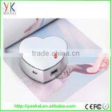 2015 Hot!!! Made in China External Battery Charger 4000mah Power Bank Heart Shape