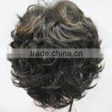 Dark Brown With Blonde Short Women Ladies Daily Fluffy Wig N519 thumbnail-3