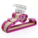 Non Slip Flocked Velvet Heart Coat Clothes Garment Hangers thumbnail-3