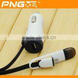 Best Selling Portable Micro Usb Multi Car Charger for Smartphone With 2 in 1 Usb Cable thumbnail-1