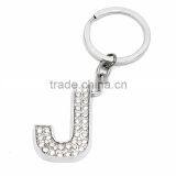Professional Metal Custom Diamond Logo Keychain Rhinestone B Shape Keyring thumbnail-2