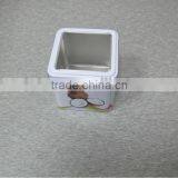 Square With PVC Window Cute Business Card Tin Box