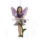 4.5 Purple Spring Garden Fairy Decorative Christmas Ornament thumbnail-1