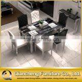 Dining Room Stone Top Stainless Steel Table Chair Sets thumbnail-3