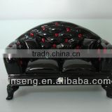 Polyresin Decorative Black Sofa-Shaped Jewelry Box