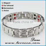 Cheap Wholesale Fashion Hot Selling Men Silver Stainless Steel Magnetic Bracelet thumbnail-1