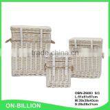 Home Use Large White Color Wicker Basket With Rope Handles thumbnail-2