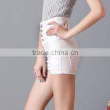 2017 Summer New Fashion High Waist Light Color White Sexy Skinny Hot Short Pants for Girls thumbnail-2