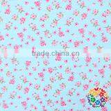 Pink Flower Printed Light Blue Cotton Fabrics Wholesale Cotton Fabric Texile for Curtain Fabric thumbnail-1