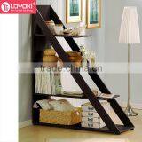 2016 New Design Triangle Shape Book Display 4 Tiers Book Rack for Living Room Easy Assembly Wood Bookshelf