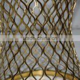 CN8014 Modern Golden Mesh Base Design Clear Glass Top Coffee Table and Side Table. thumbnail-2